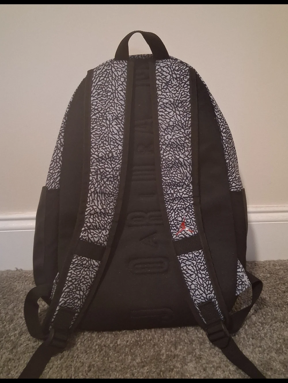 Jordan Black & Red Elephant Print Backpack